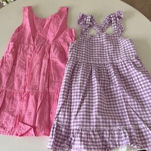 Cat and Jack Set of 2 Spring dresses pink and Purple Gingham Dresses size S